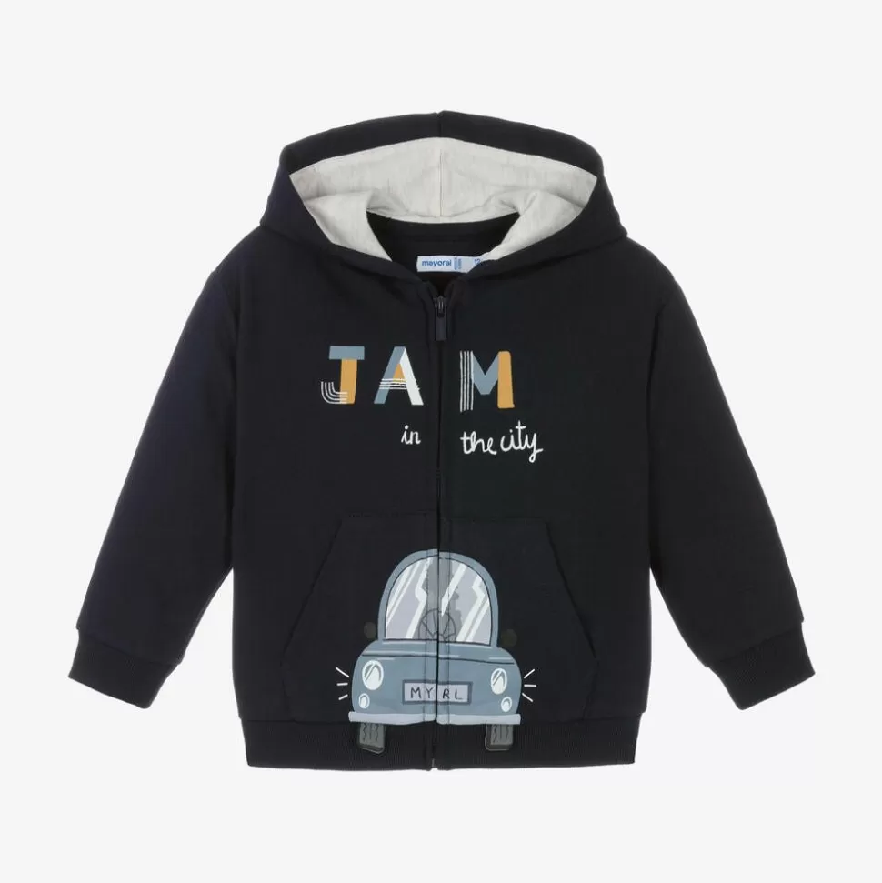 Mayoral Boys Blue Zip-Up Hooded Top^BOY Tops