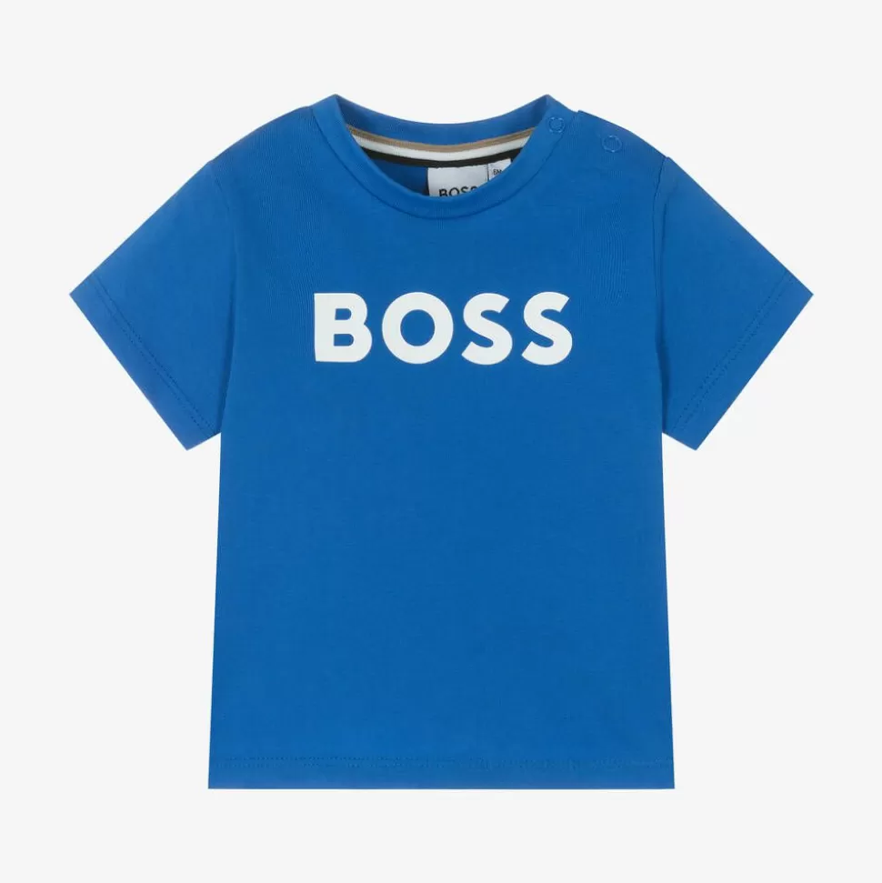 BOSS Boys Bright Blue Cotton T-Shirt^BOY Tops