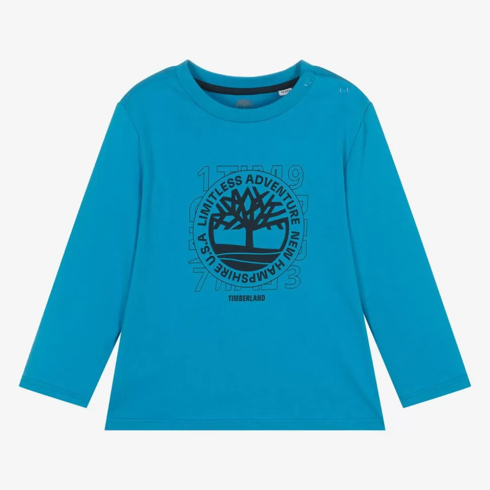 Timberland Boys Bright Blue Logo Print Top^BOY Tops