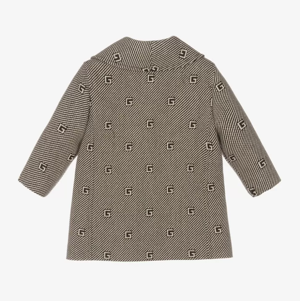 Gucci Boys Brown & Beige G Logo Coat^BOY Coats & Jackets