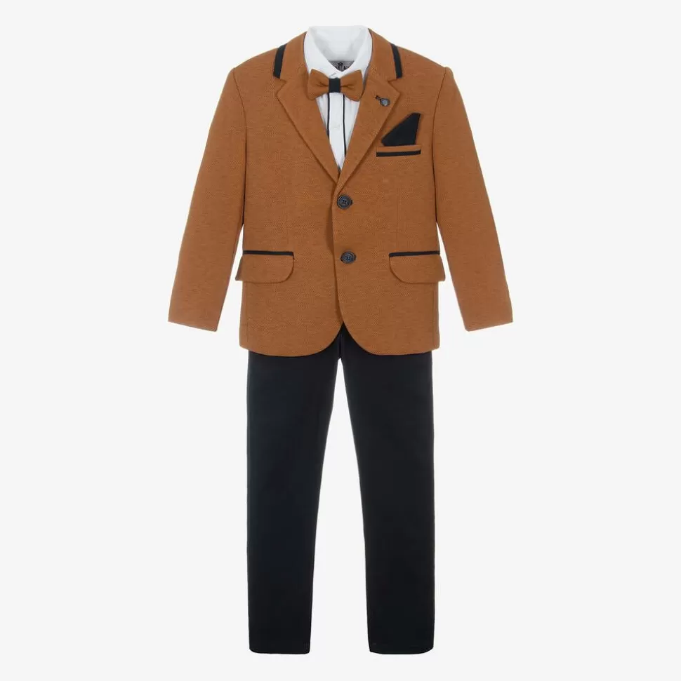 Beau KiD Boys Brown & Blue Suit^BOY Suits