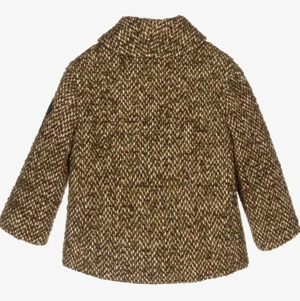 Gucci Boys Brown & Green Wool Coat^BOY Coats & Jackets