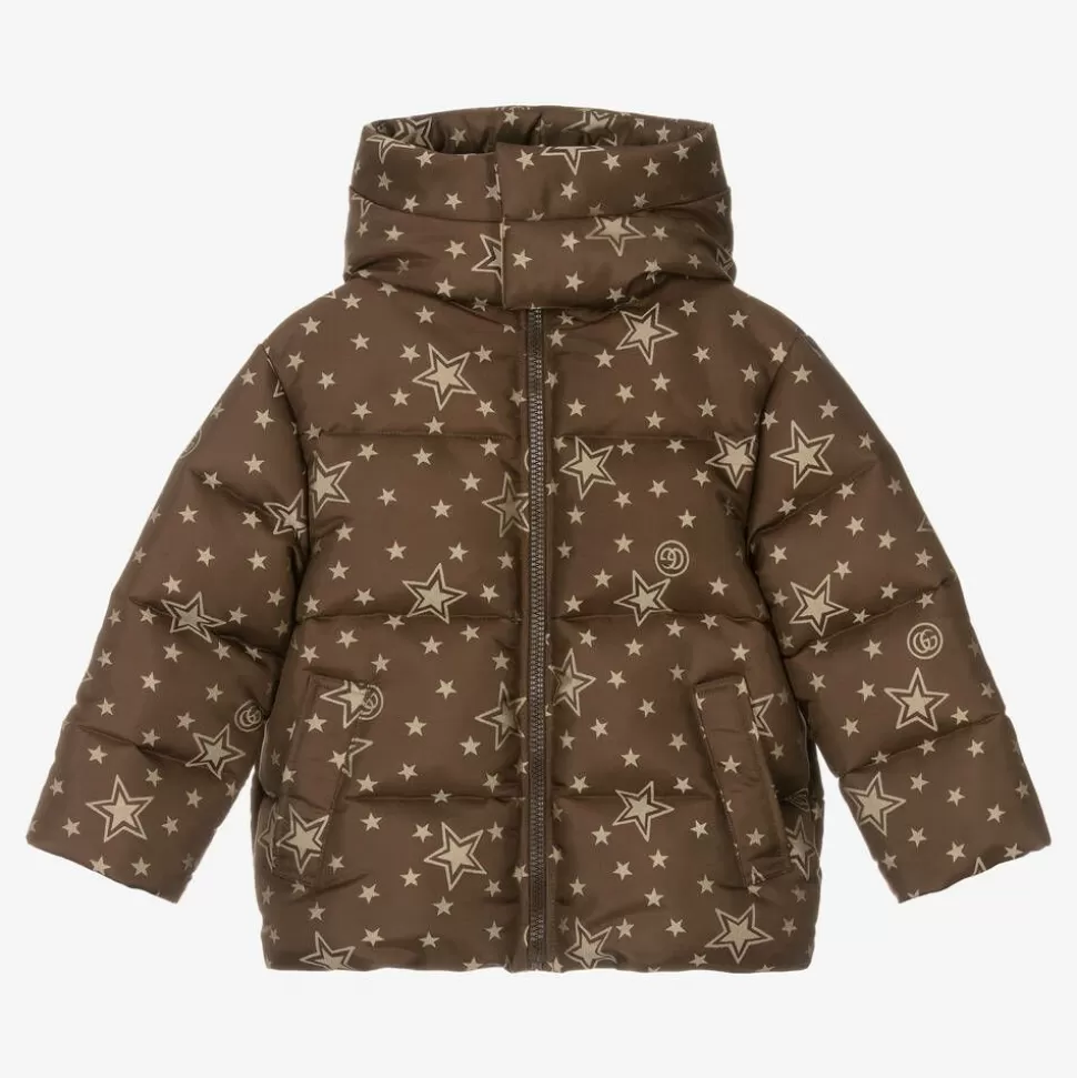 Gucci Boys Brown GG Down-Padded Puffer Jacket^BOY Coats & Jackets