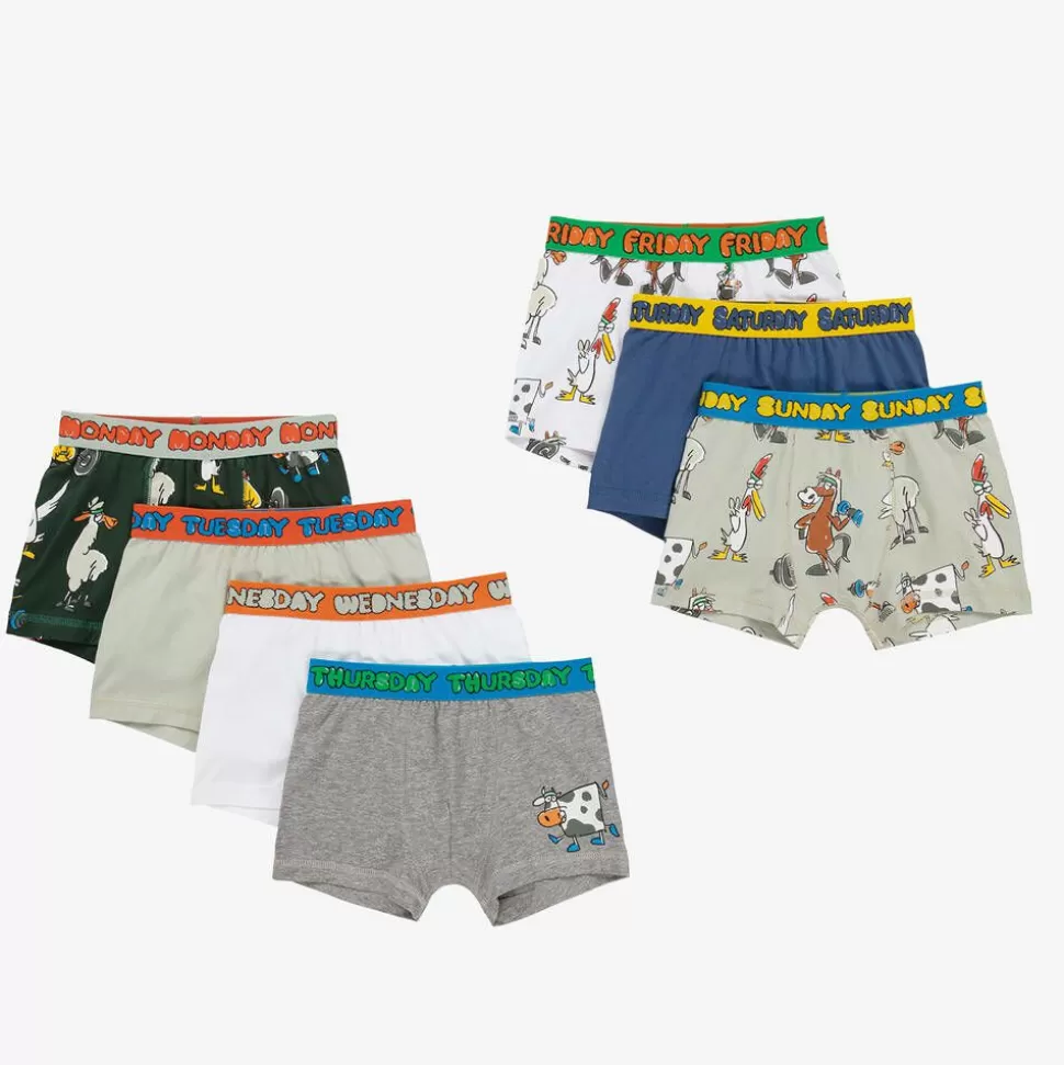 Stella McCartney Kids Boys Cotton Animal Boxer Shorts (7 Pack)^BOY Underwear