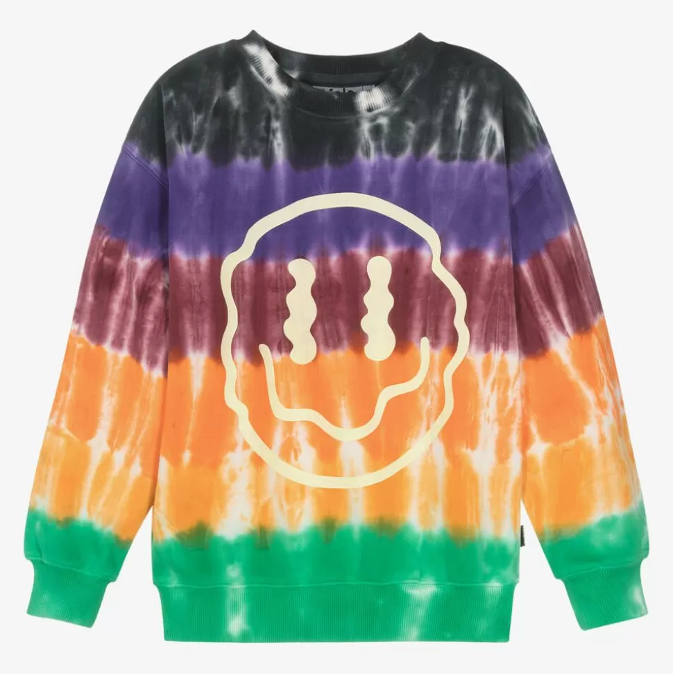 Molo Boys Cotton Tie Dye Happy Face Sweatshirt^BOY Tops