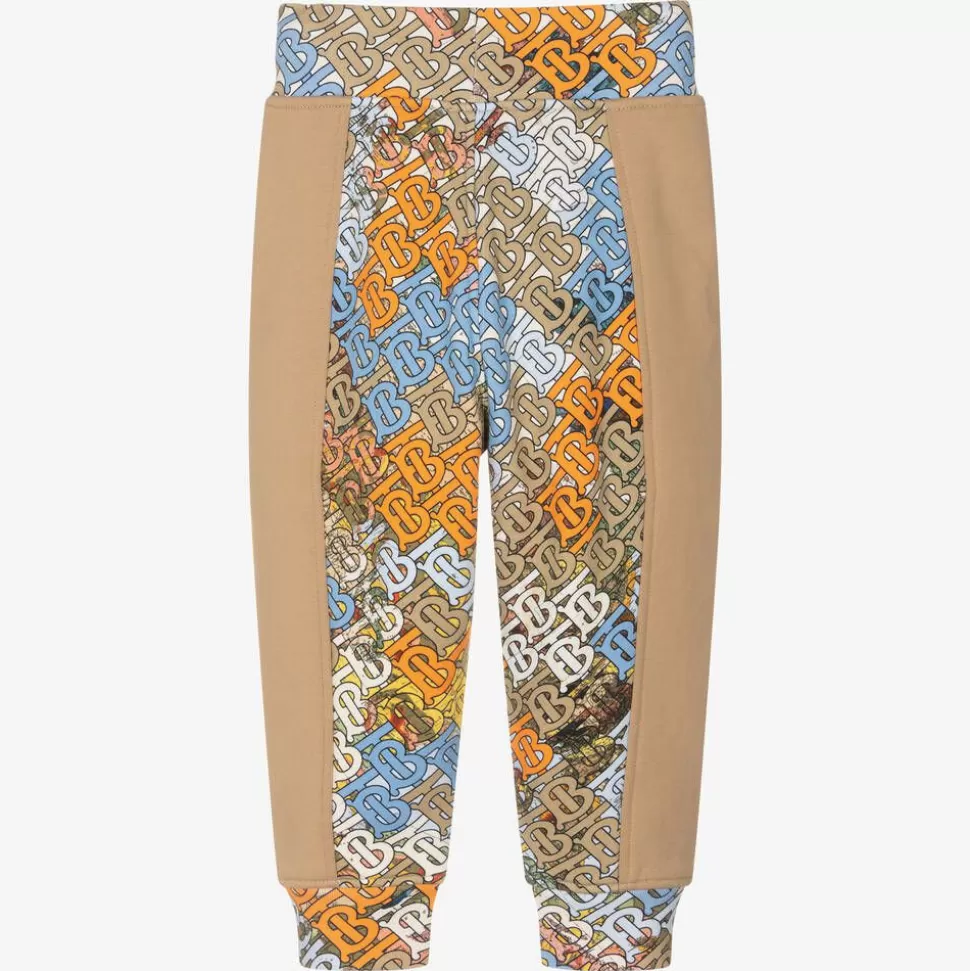 Burberry Boys Dark Beige Cotton Logo Joggers^BOY Trousers