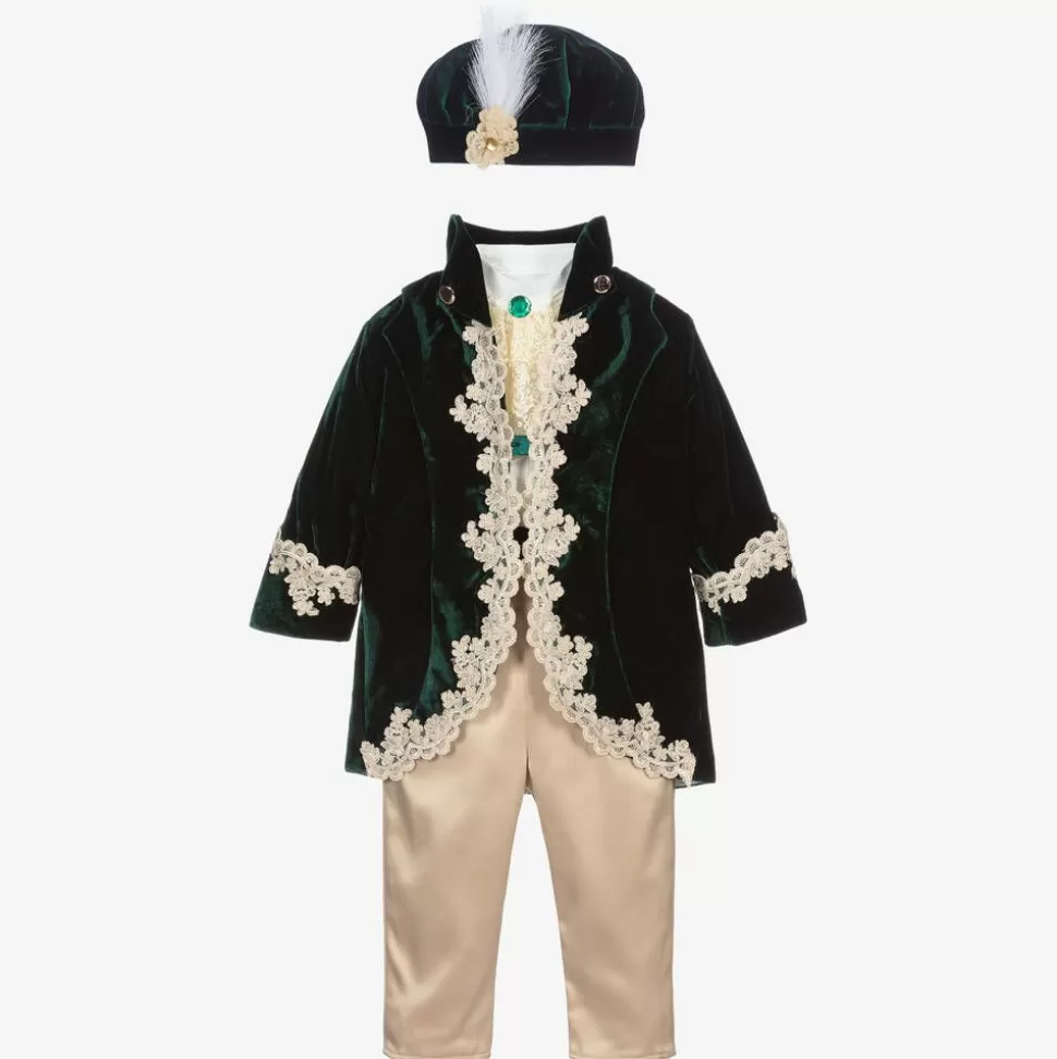 Andreeatex Boys Emerald Green Velvet & Satin Suit^ Suits