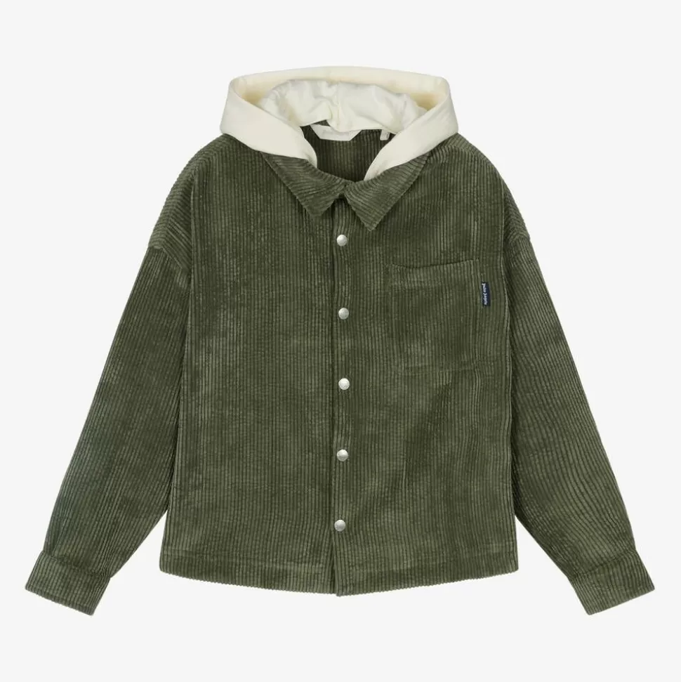 Palm Angels Boys Green Corduroy Overshirt^BOY Tops