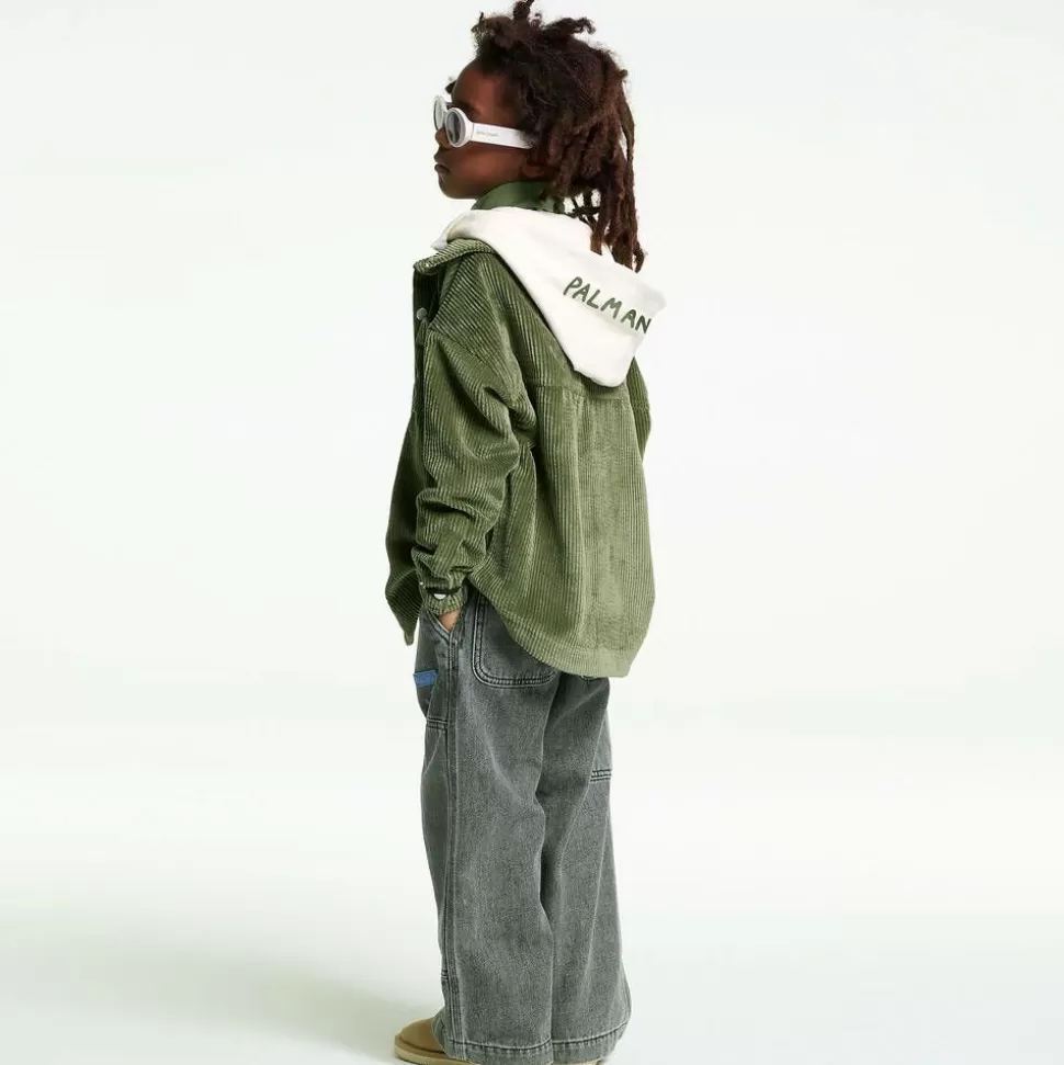 Palm Angels Boys Green Corduroy Overshirt^BOY Tops