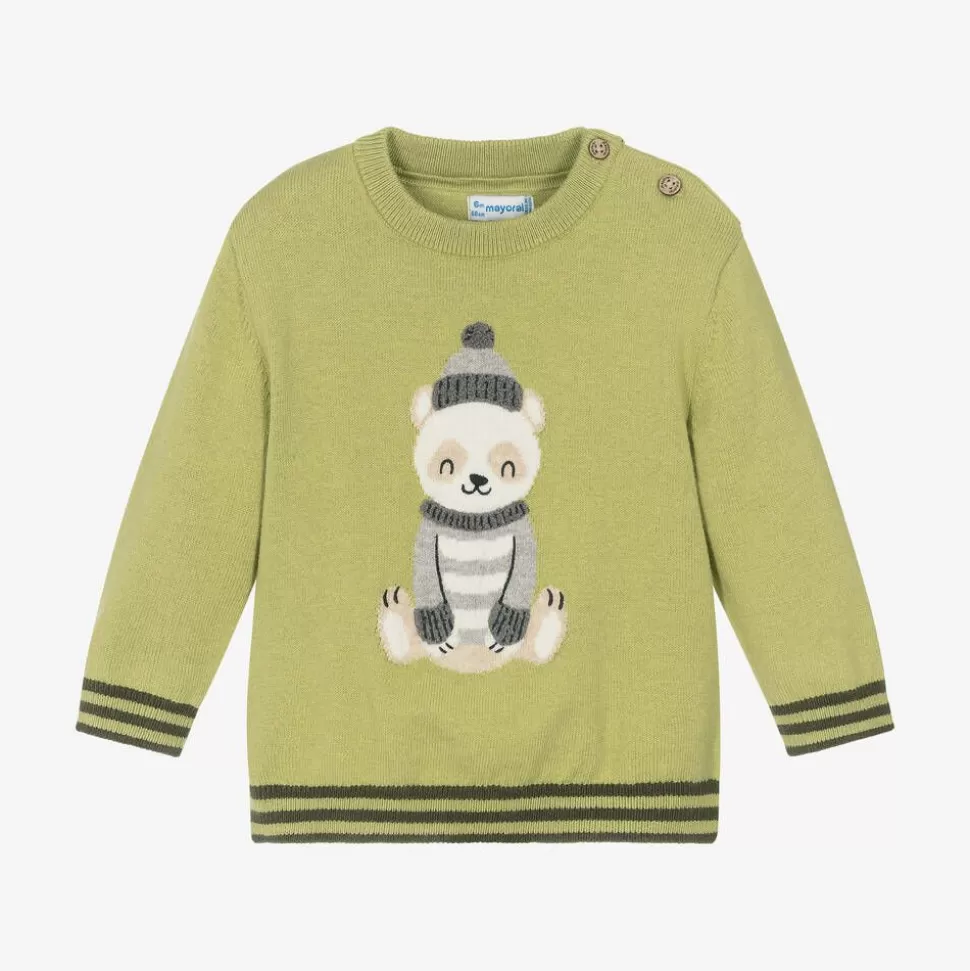 Mayoral Boys Green Cotton & Wool Knit Sweater^BOY Tops