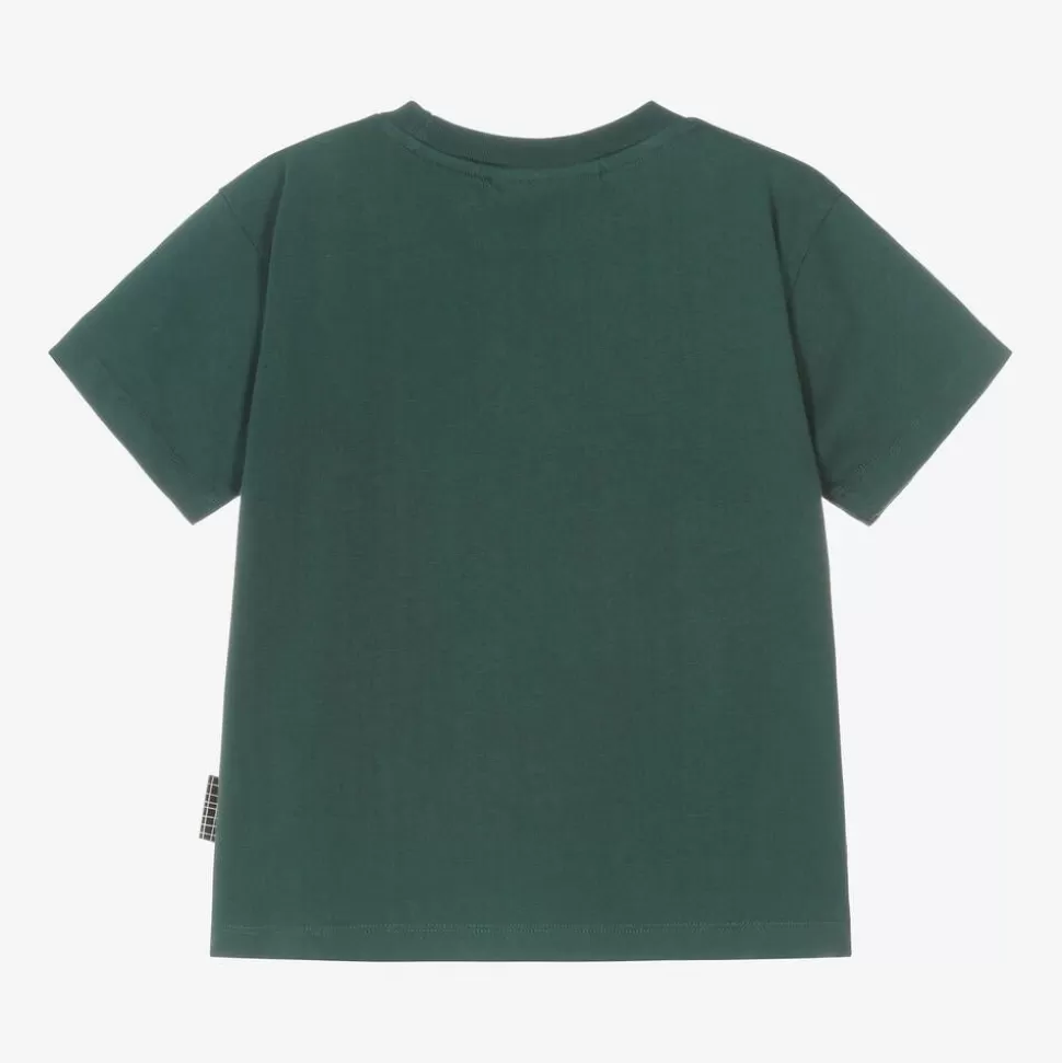 Molo Boys Green Cotton Happy Face T-Shirt^BOY Tops