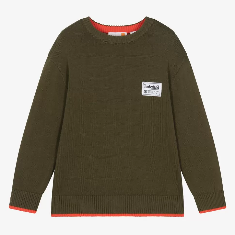 Timberland Boys Green Cotton Knit Jumper^BOY Tops