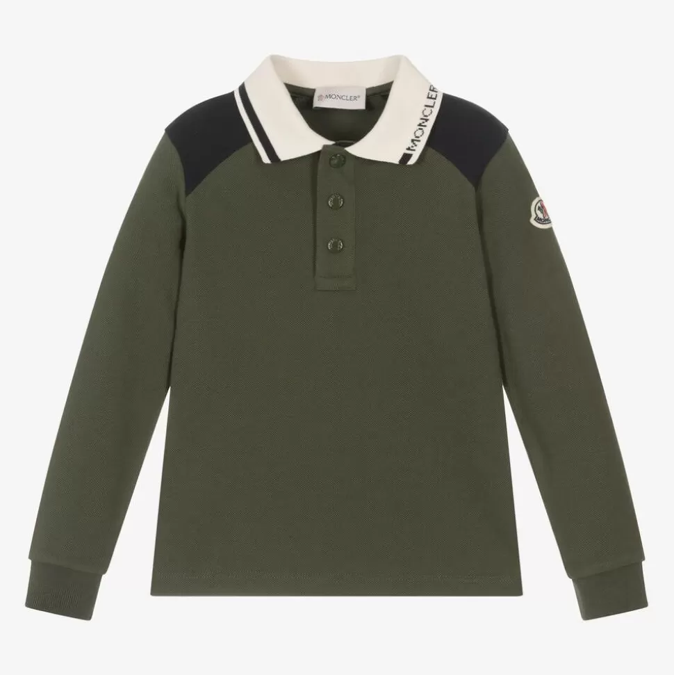 Moncler Enfant Boys Green Cotton Polo Shirt^BOY Tops