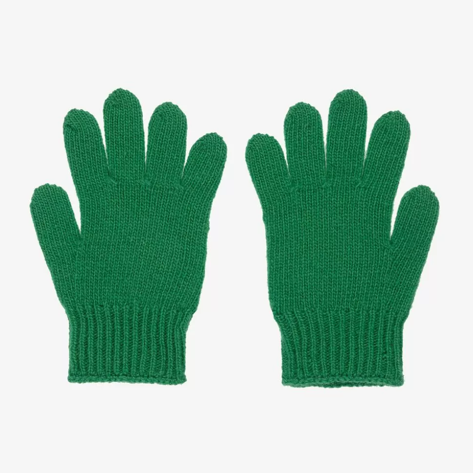 Gucci Boys Green Wool Interlocking G Gloves^BOY Gloves & Mittens