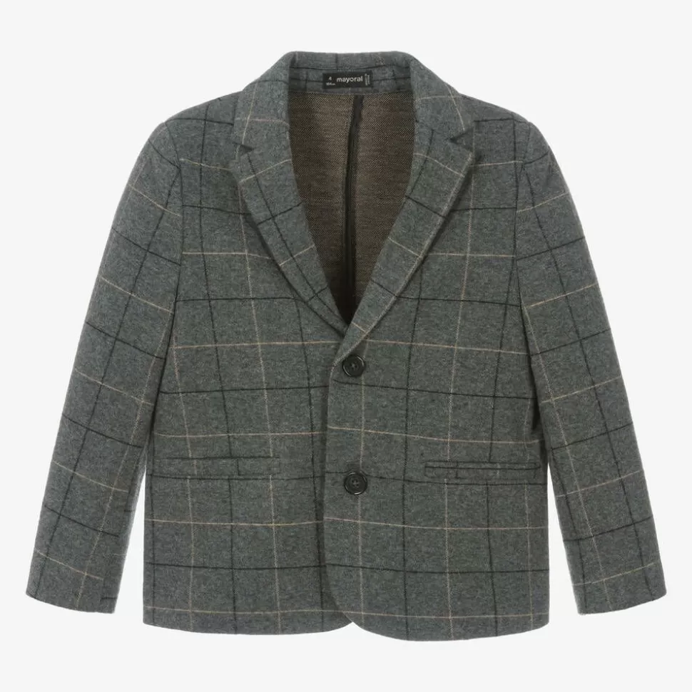 Mayoral Boys Grey Check Blazer^BOY Coats & Jackets