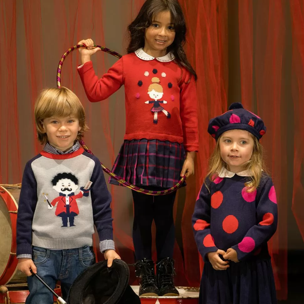 Dr. Kid Boys Grey Cotton & Wool Circus Sweater^BOY Tops