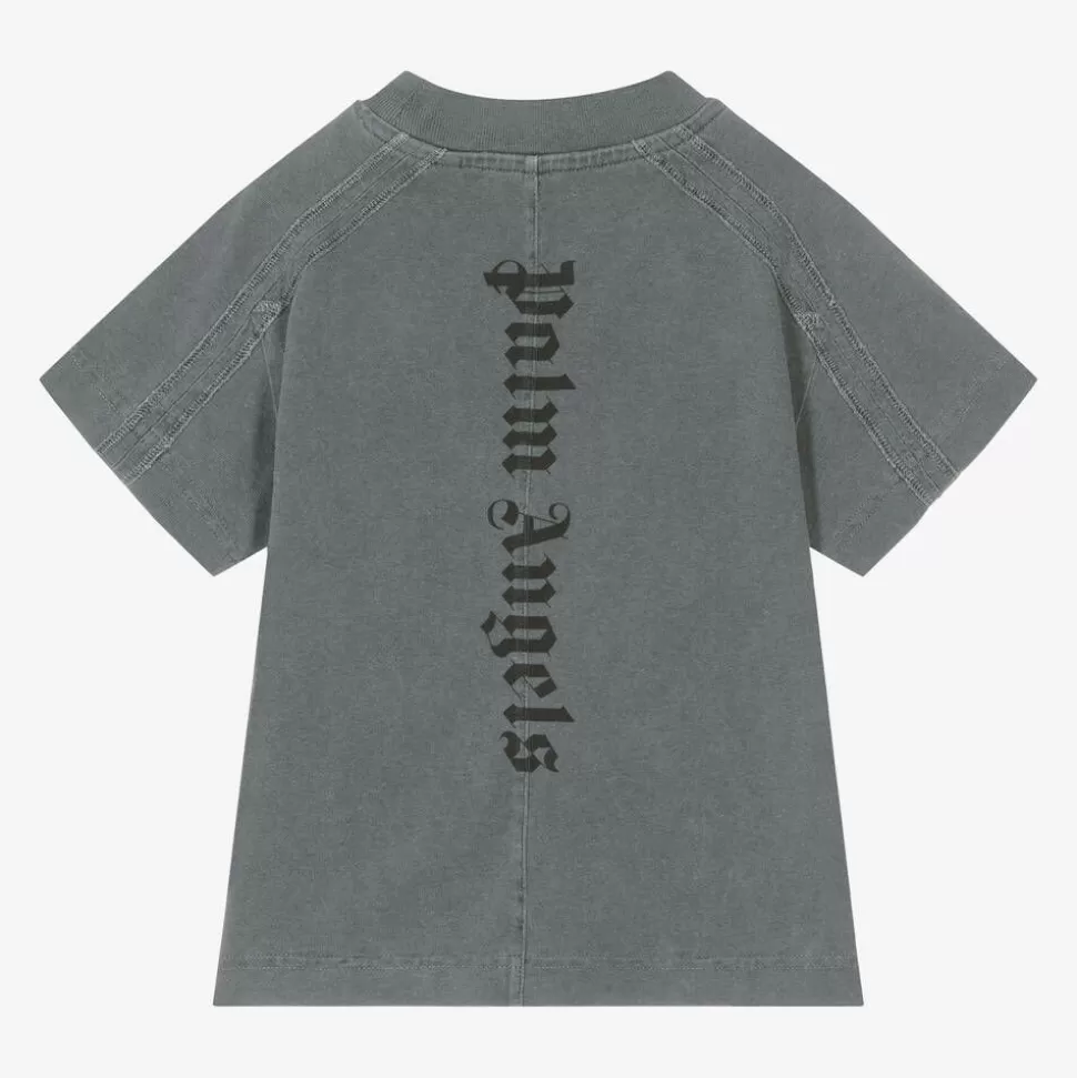Palm Angels Boys Grey Cotton Shaded T-Shirt^BOY Tops