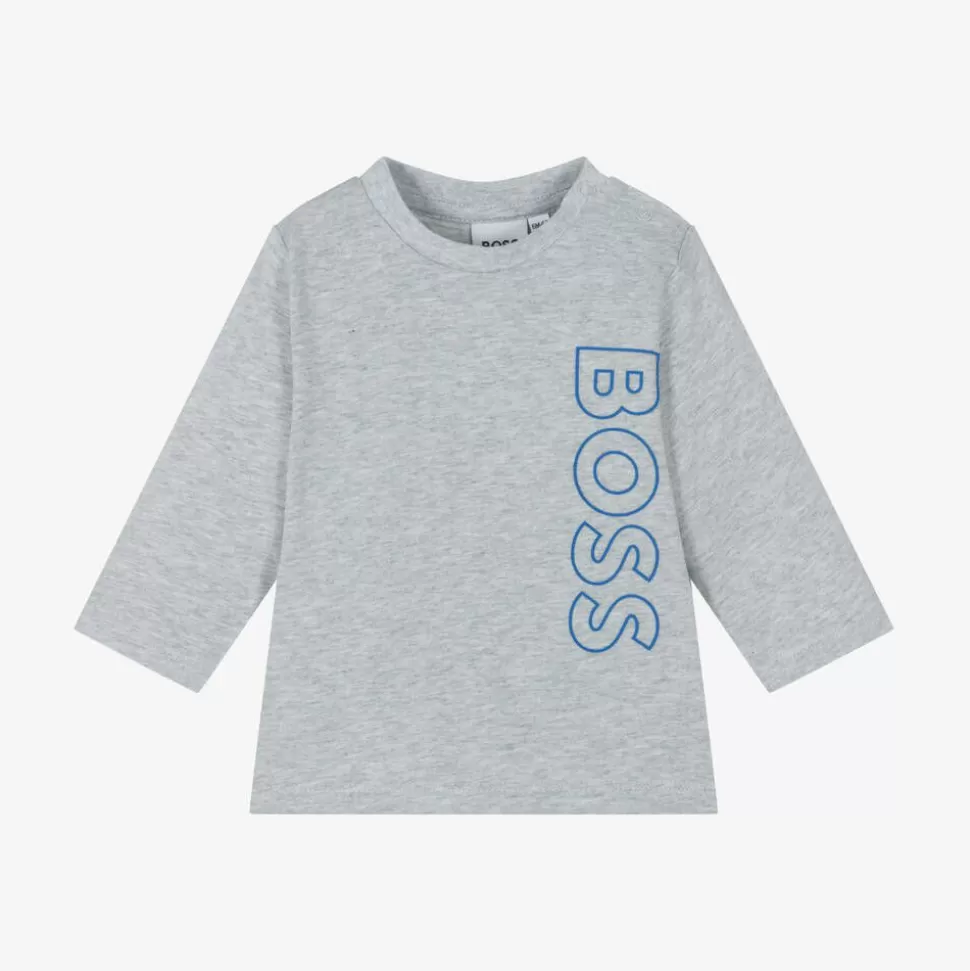 BOSS Boys Grey Cotton Top^BOY Tops