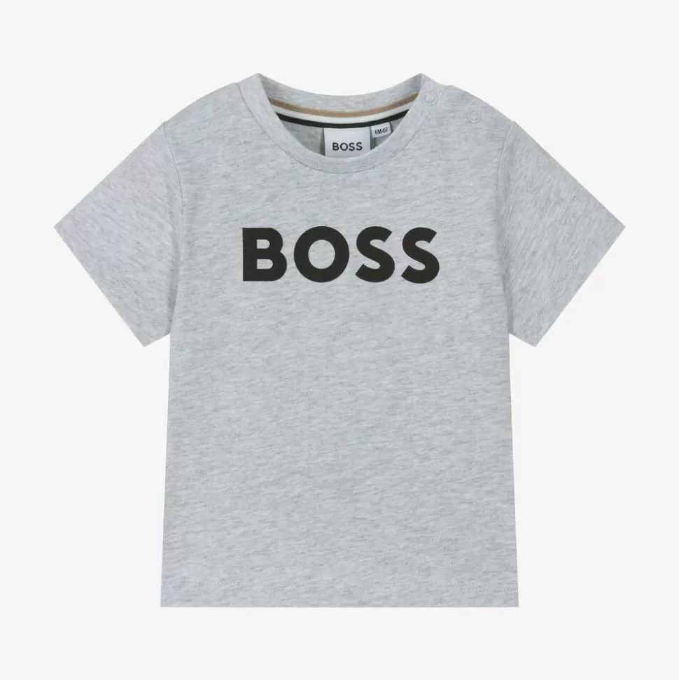 BOSS Boys Grey Cotton T-Shirt^BOY Tops
