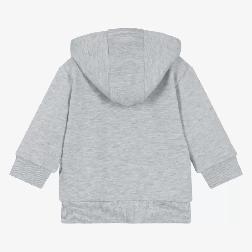 Timberland Boys Grey Cotton Zip-Up Hoodie^BOY Tops