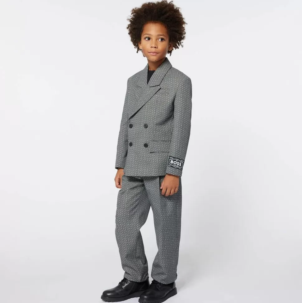 BOSS Boys Grey Monogram Logo Suit^BOY Suits