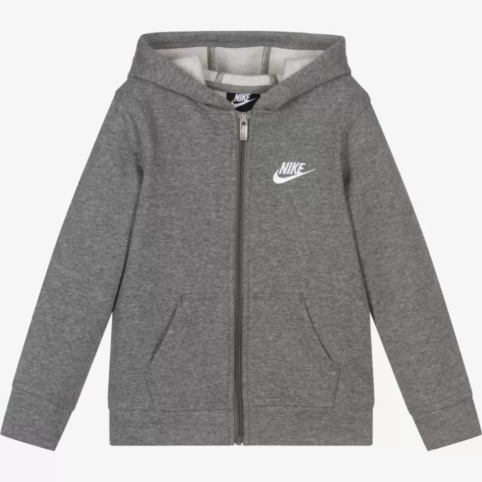 Nike Boys Grey Zip-Up Hooded Top^BOY Activewear