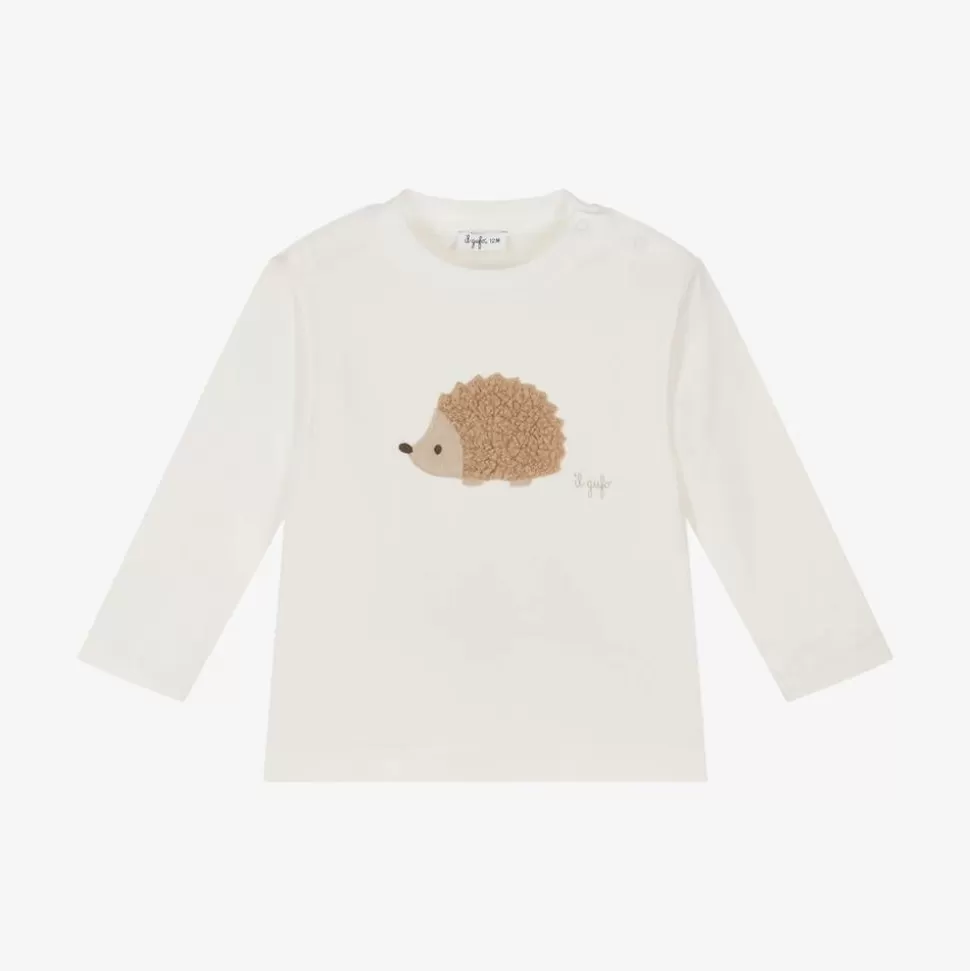Il Gufo Boys Ivory Cotton Hedgehog Top^BOY Tops
