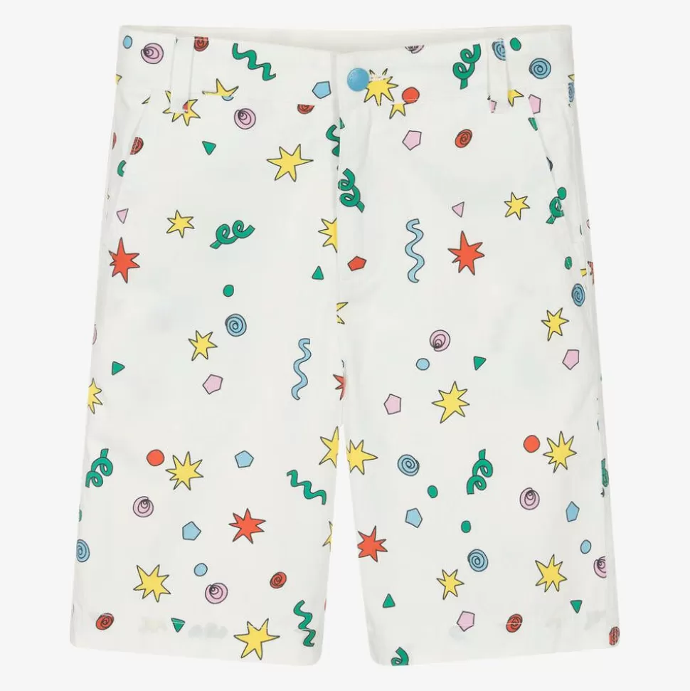 Stella McCartney Kids Boys Ivory Cotton Printed Shorts^BOY Shorts