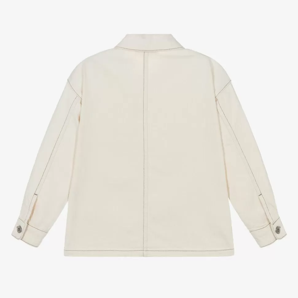 Emporio Armani Boys Ivory Cotton Twill Jacket^BOY Coats & Jackets