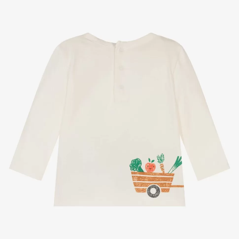 Carrément Beau Boys Ivory Tractor Print Organic Cotton Top^BOY Tops
