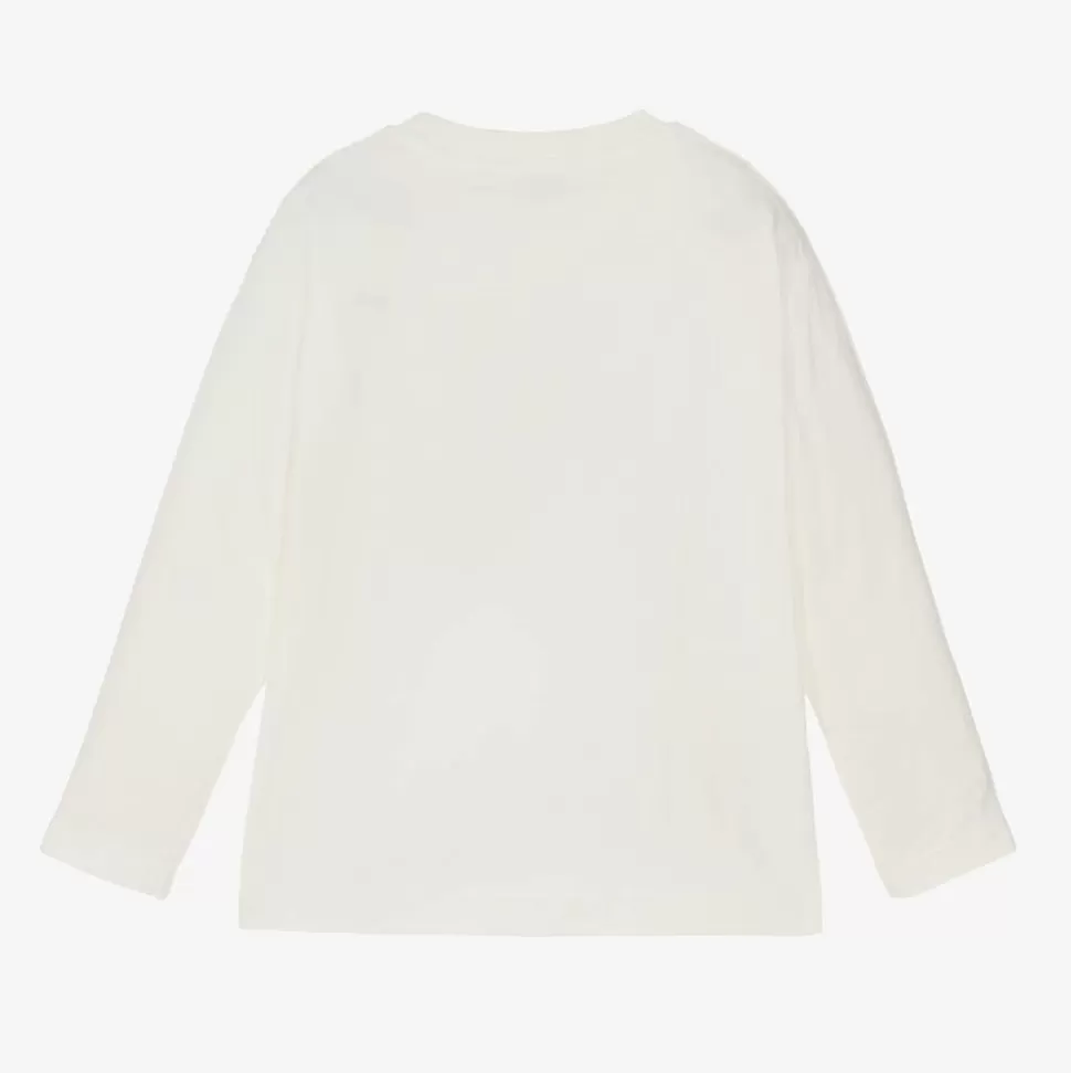 Mayoral Boys Ivory Trainer Print Cotton Top^BOY Tops