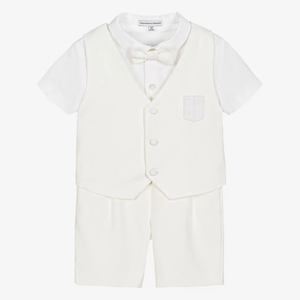 Beatrice amp; George Boys Ivory Viscose Shorts Suit^BOY Suits | Suits