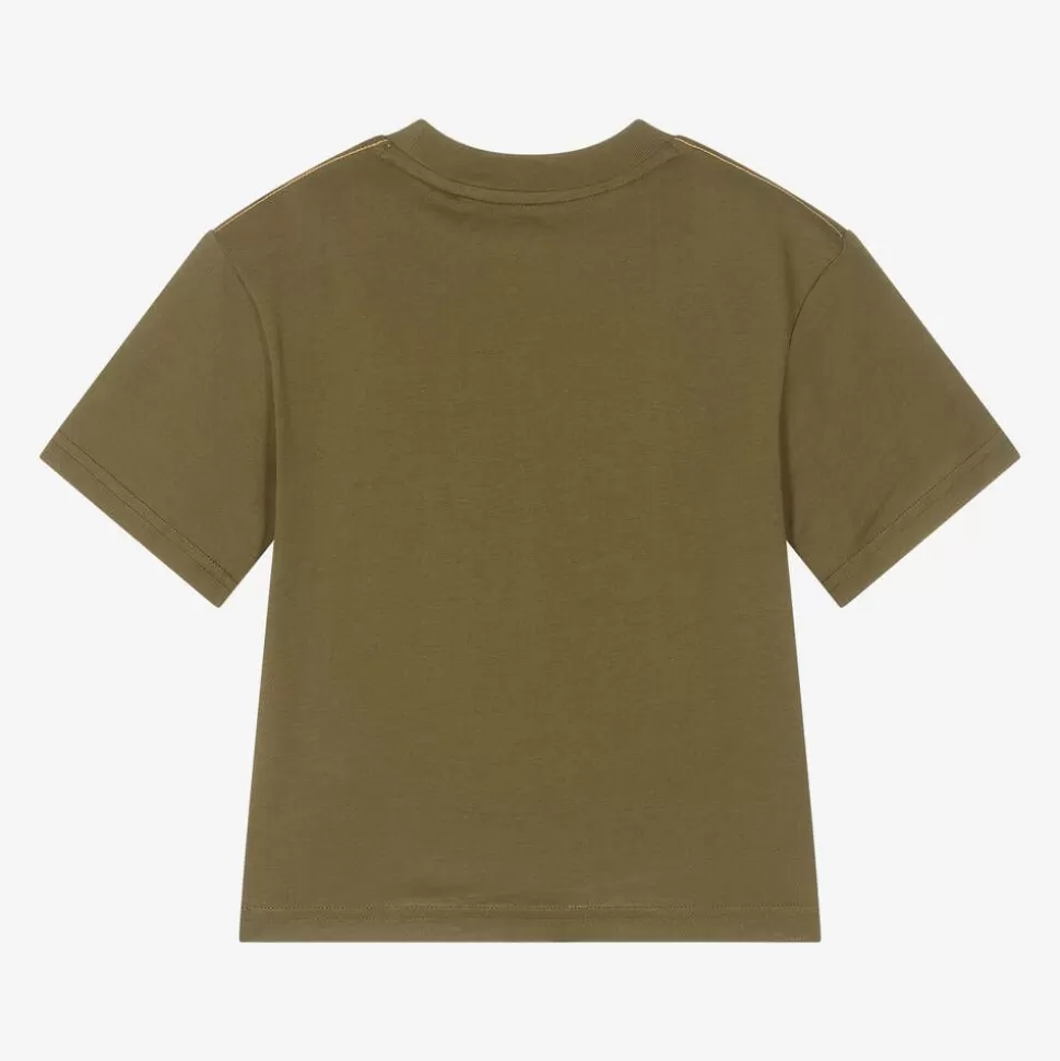 Timberland Boys Khaki Green Organic Cotton T-Shirt^BOY Tops