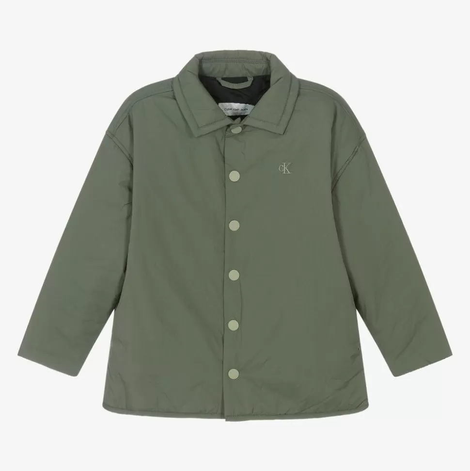 Calvin Klein Boys Khaki Green Padded Jacket^BOY Coats & Jackets