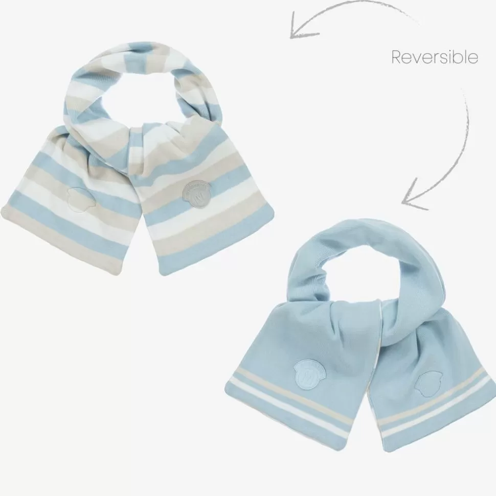 Mitch amp; Son Boys Light Blue Reversible Scarf (115cm)^BOY Scarves
