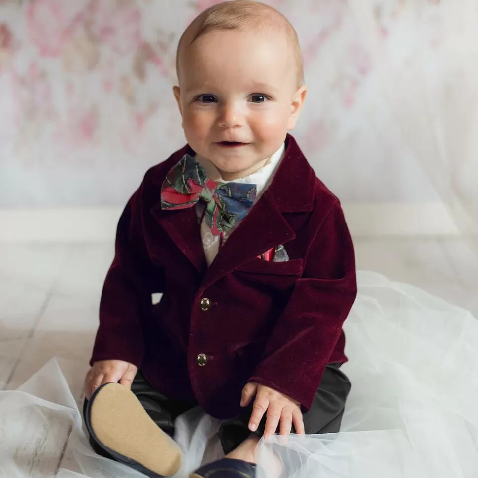 Andreeatex Boys Navy Blue & Red Velvet Suit^BOY Suits | Suits