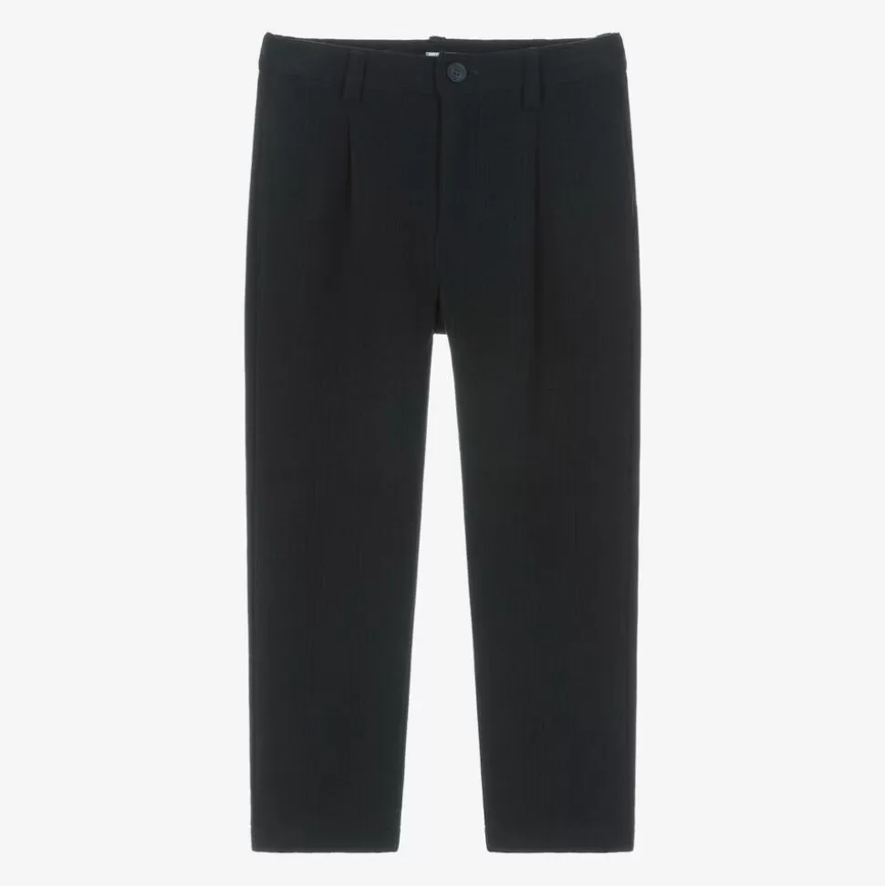 Il Gufo Boys Navy Blue Check Trousers^BOY Trousers