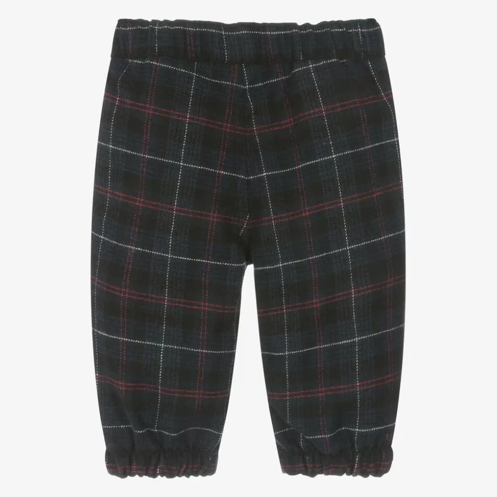 Il Gufo Boys Navy Blue Check Trousers^ Trousers