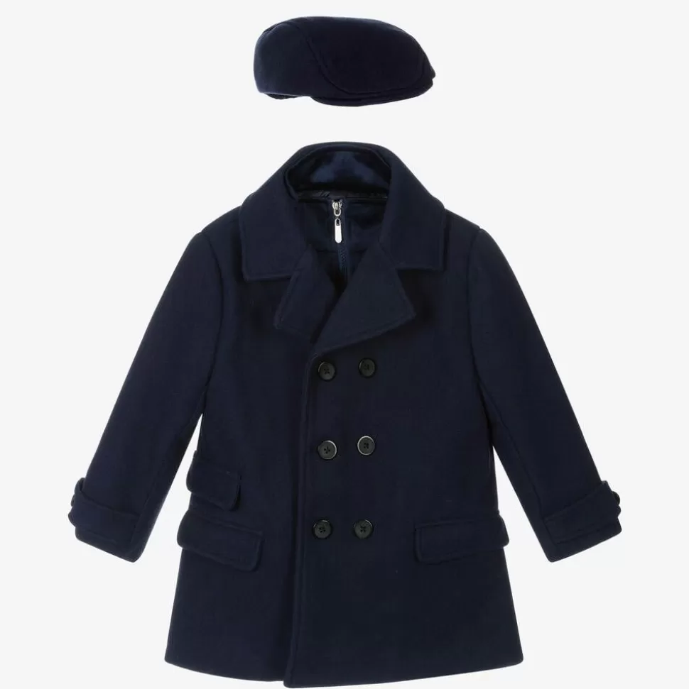 Beau KiD Boys Navy Blue Coat & Hat Set^BOY Coats & Jackets