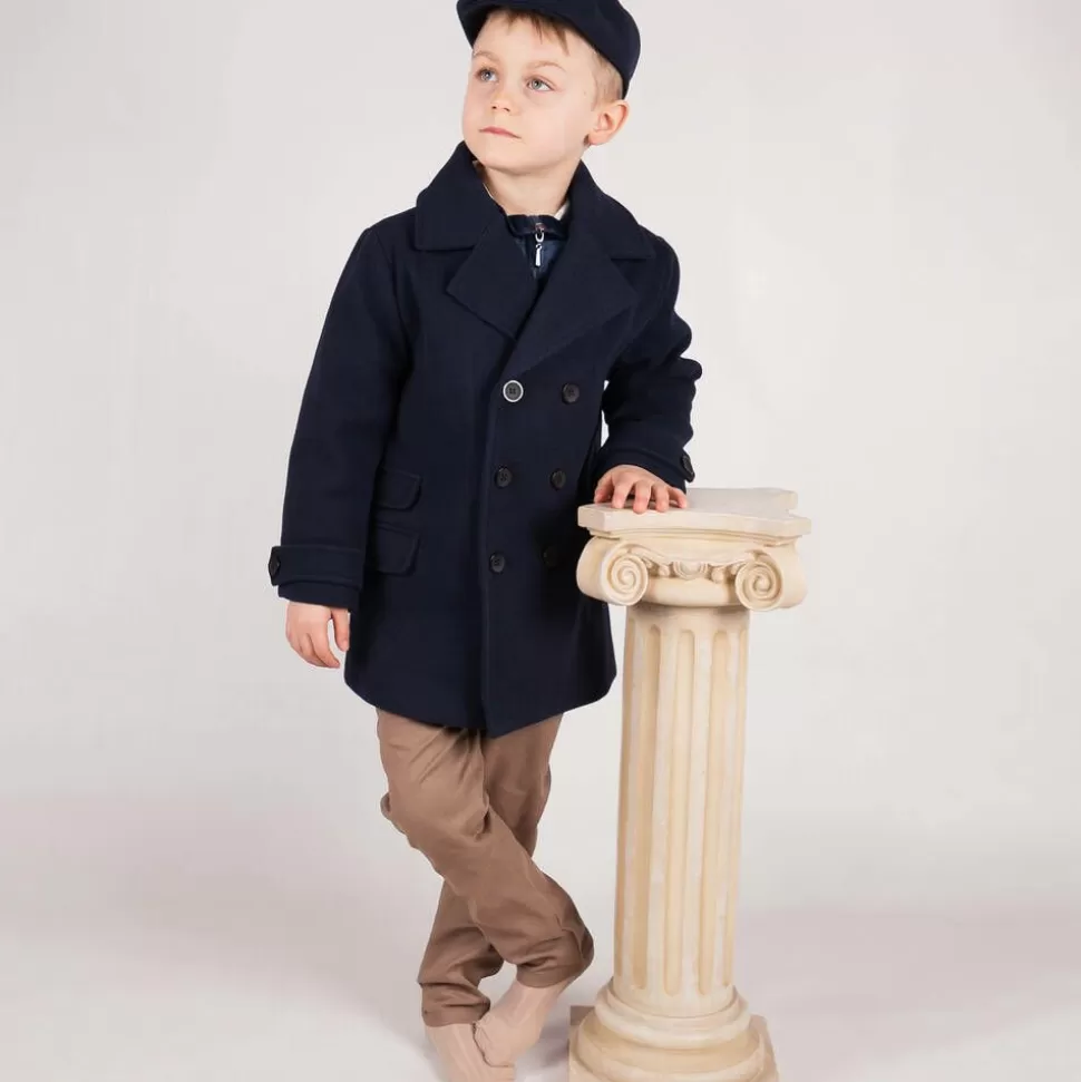 Beau KiD Boys Navy Blue Coat & Hat Set^BOY Coats & Jackets