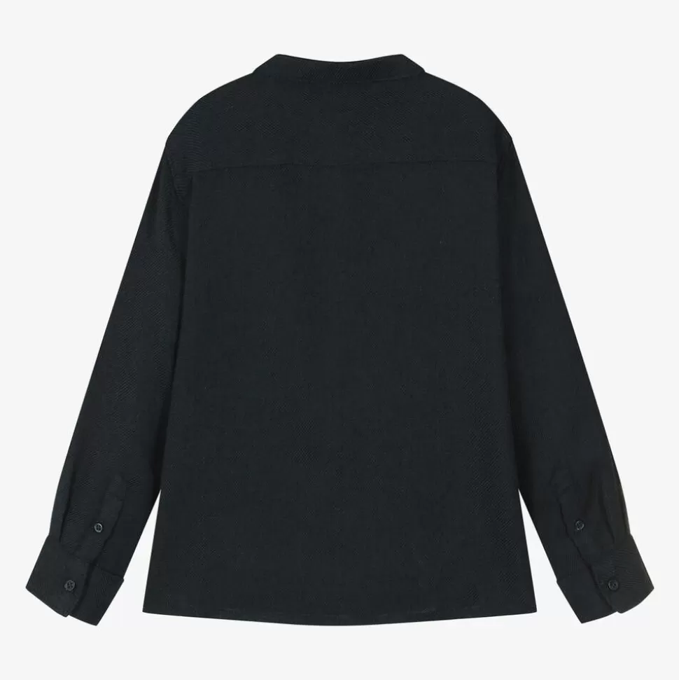 Mayoral Boys Navy Blue Collarless Shirt^BOY Tops