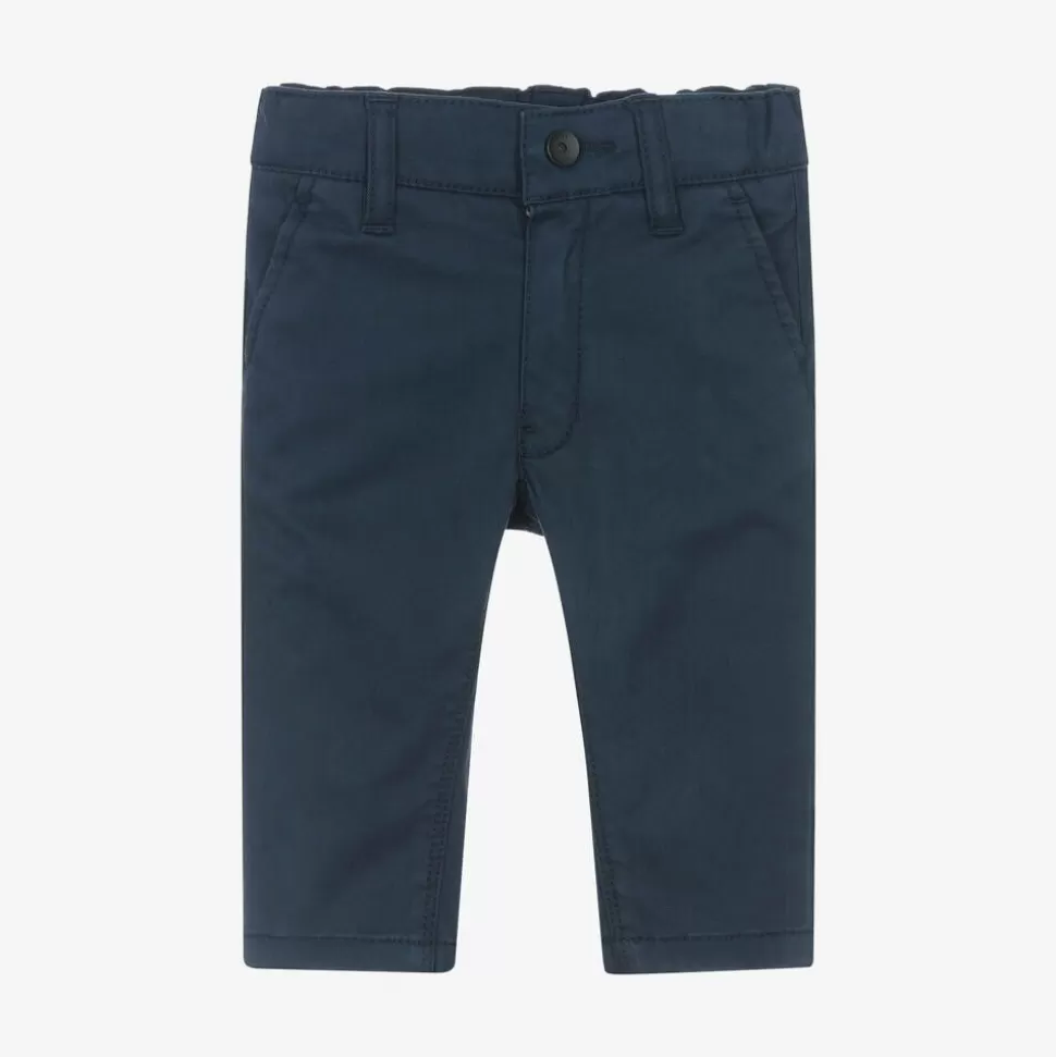 BOSS Boys Navy Blue Cotton Chino Trousers^ Trousers