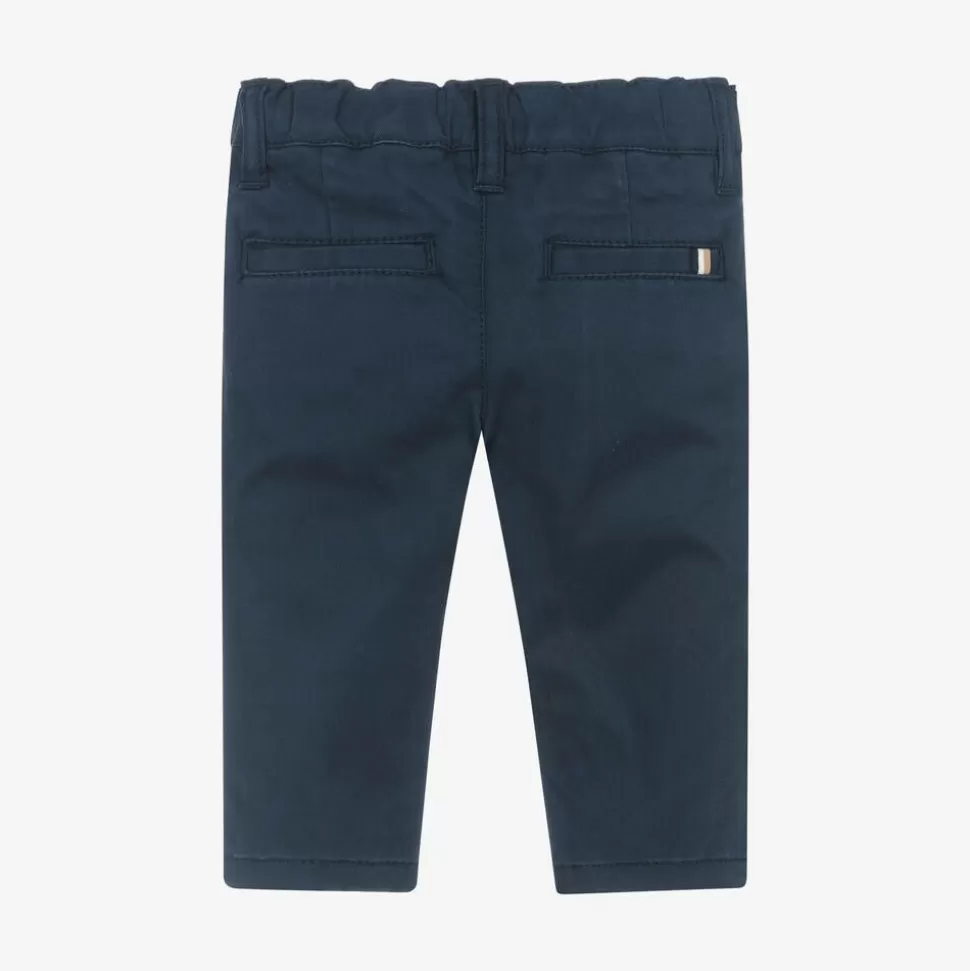 BOSS Boys Navy Blue Cotton Chino Trousers^ Trousers