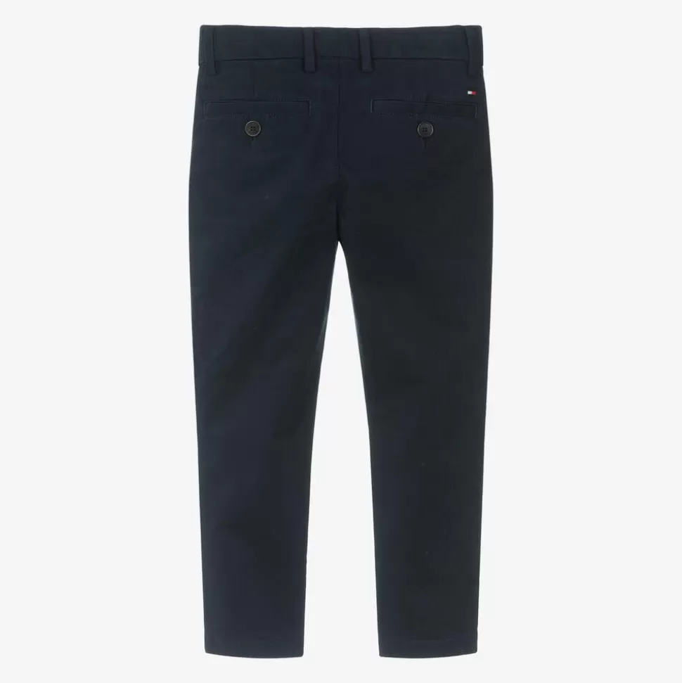 Tommy Hilfiger Boys Navy Blue Cotton Chino Trousers^BOY Trousers