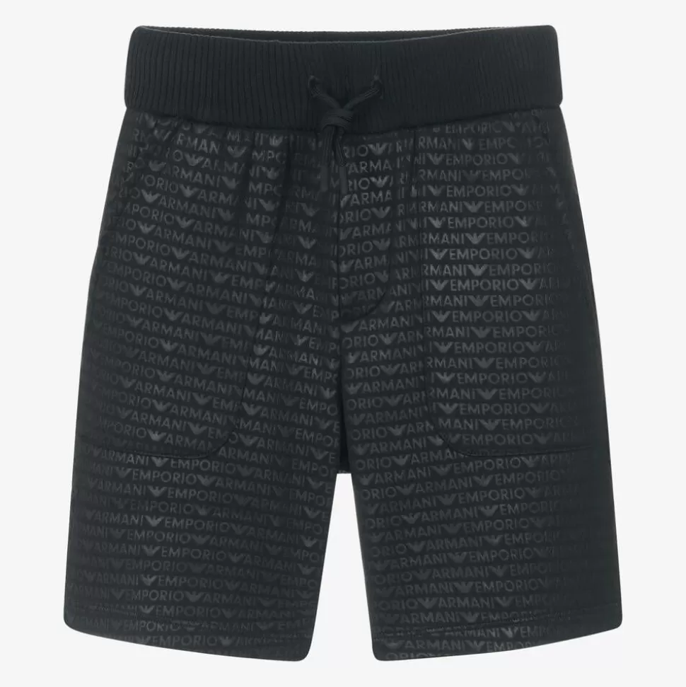 Emporio Armani Boys Navy Blue Cotton Jersey Shorts^BOY Shorts