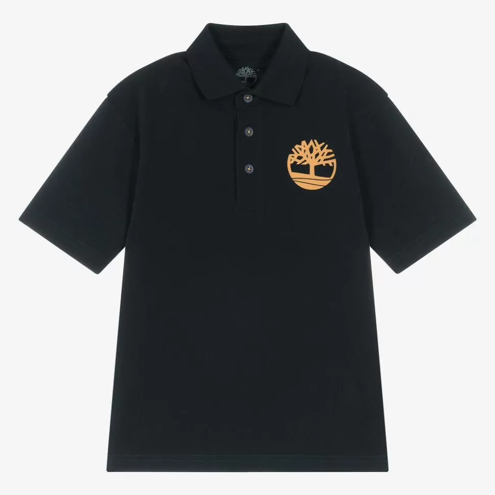 Timberland Boys Navy Blue Cotton Polo Shirt^BOY Tops