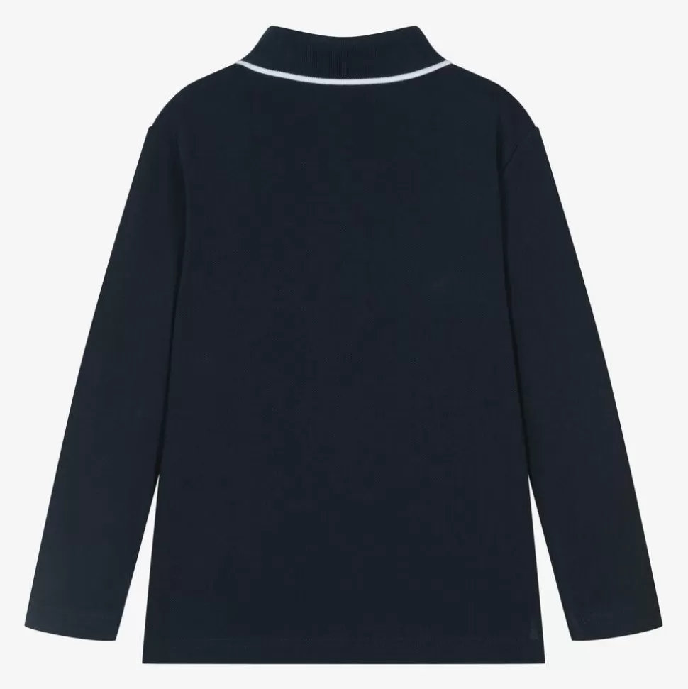 BOSS Boys Navy Blue Cotton Polo Shirt^BOY Tops