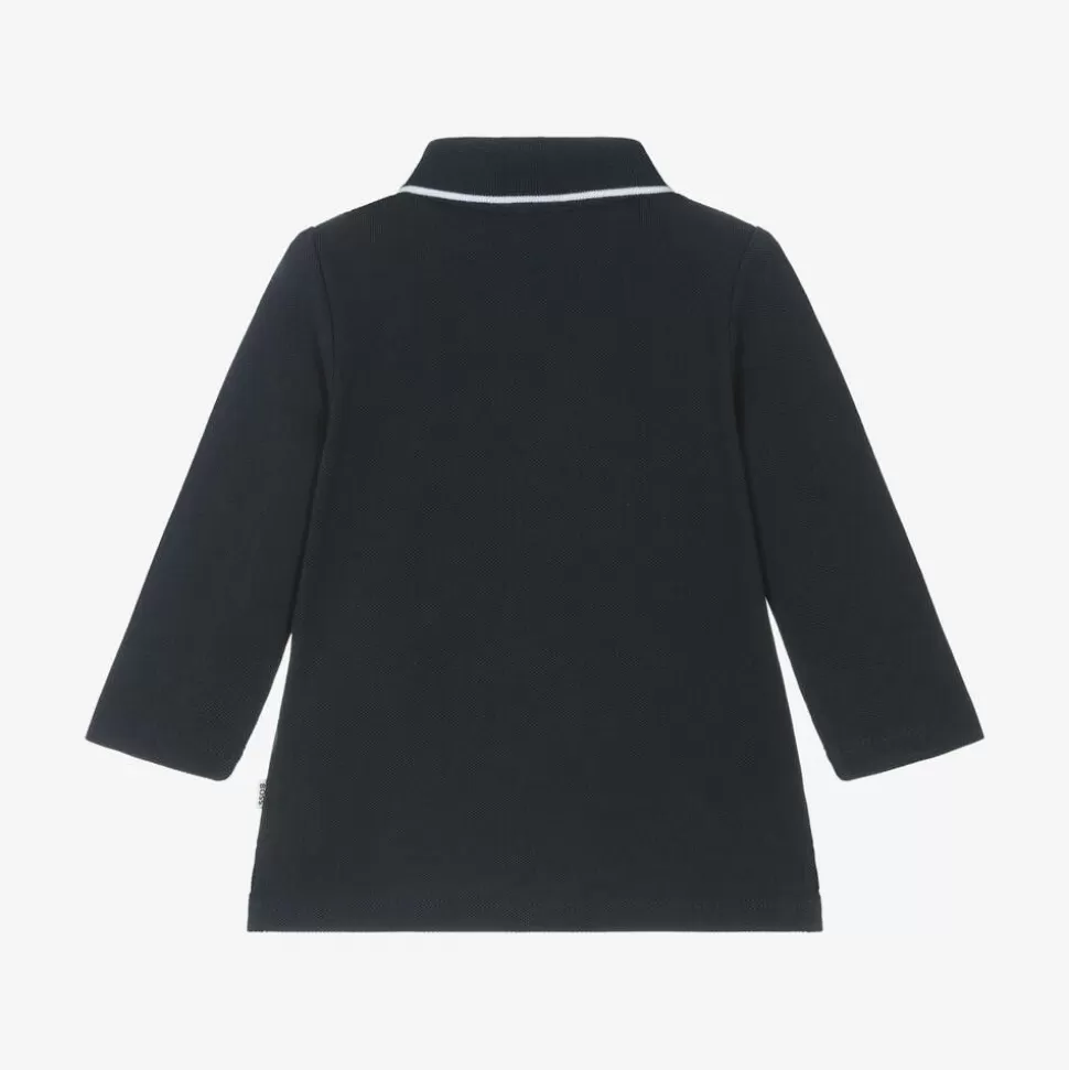 BOSS Boys Navy Blue Cotton Polo Shirt^BOY Tops