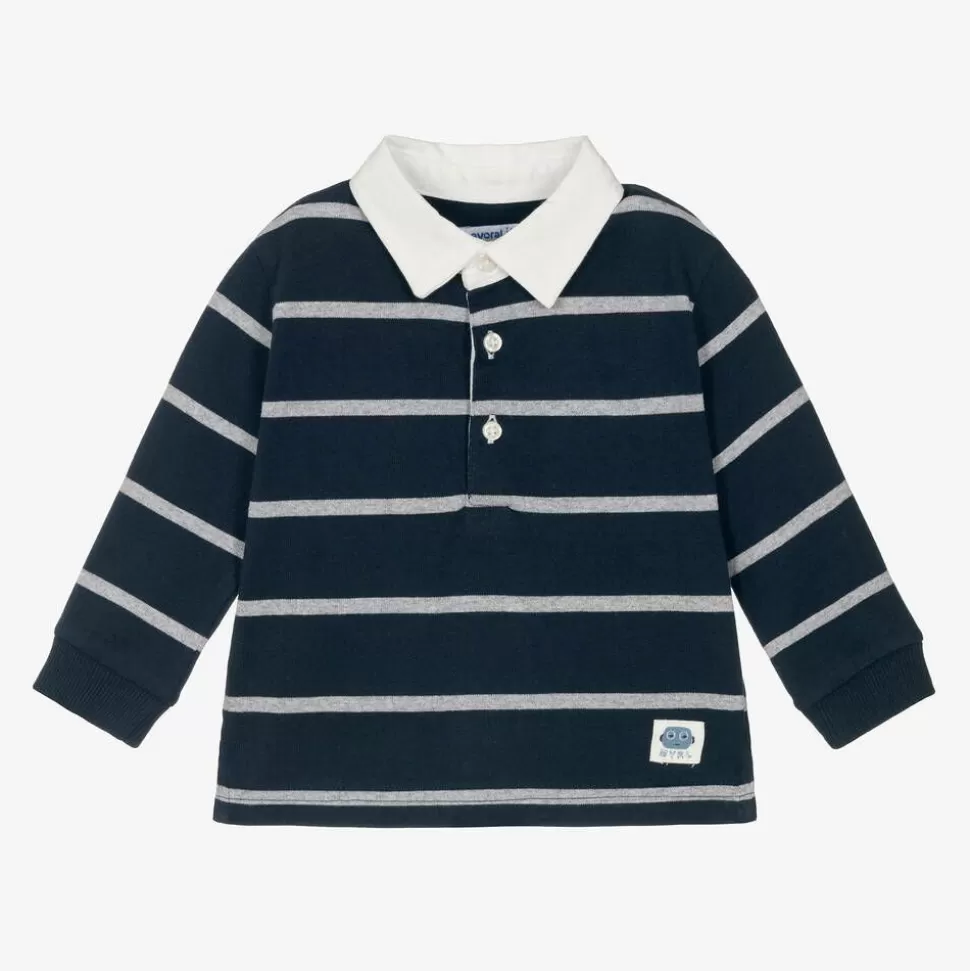 Mayoral Boys Navy Blue Cotton Rugby Shirt^BOY Tops