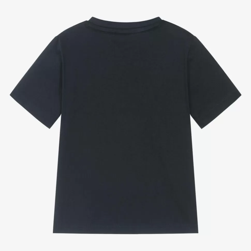 BOSS Boys Navy Blue Cotton T-Shirt^BOY Tops